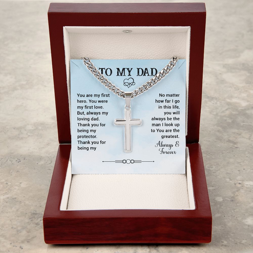 Necklace chain To My Dad Always & Forever With Personalized Engraving