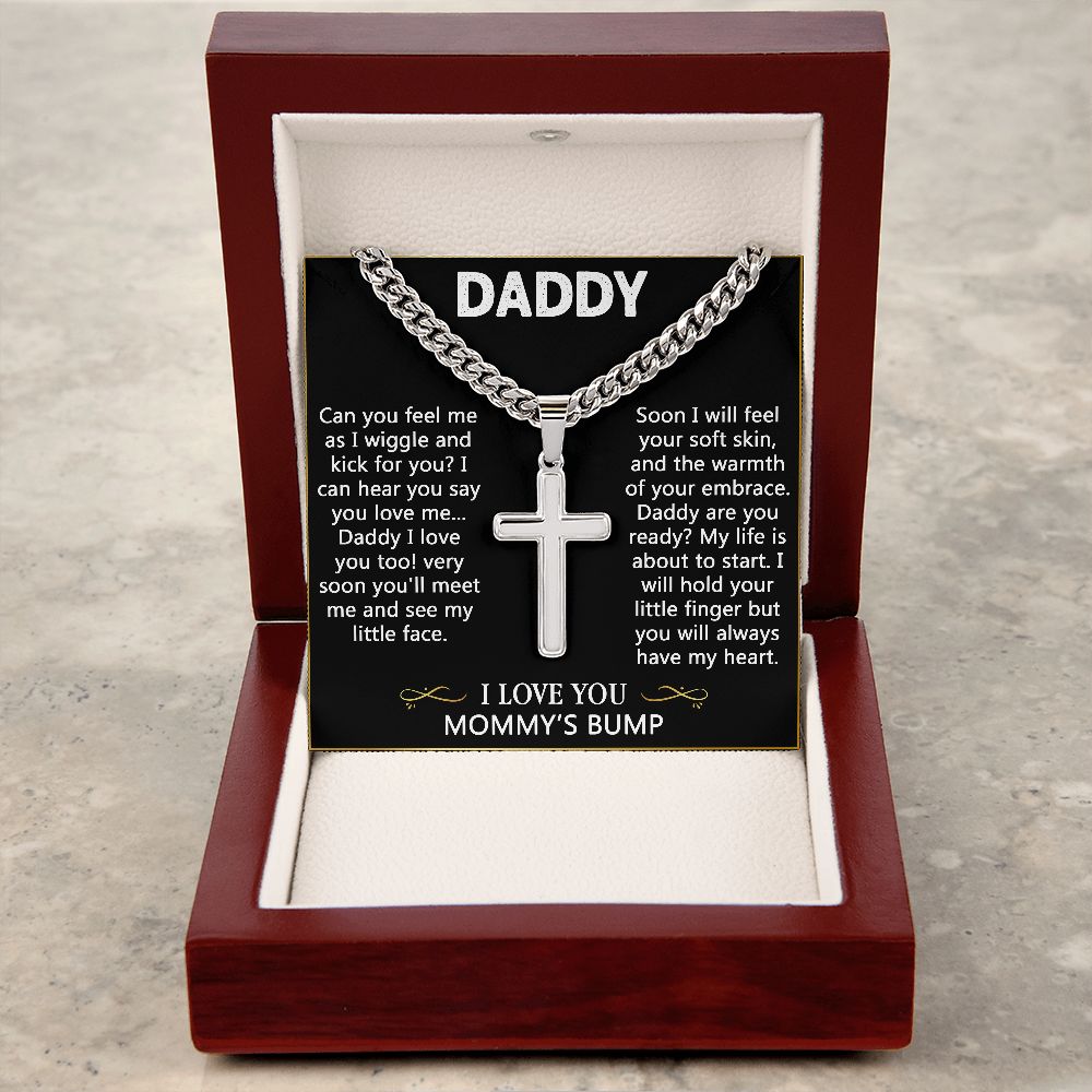 Wear your faith proudly with this Cuban Chain with Artisan Cross Necklace. Perfect to remember when your baby was again in mummy, and when we all been waiting for him or her to arrive in your family.