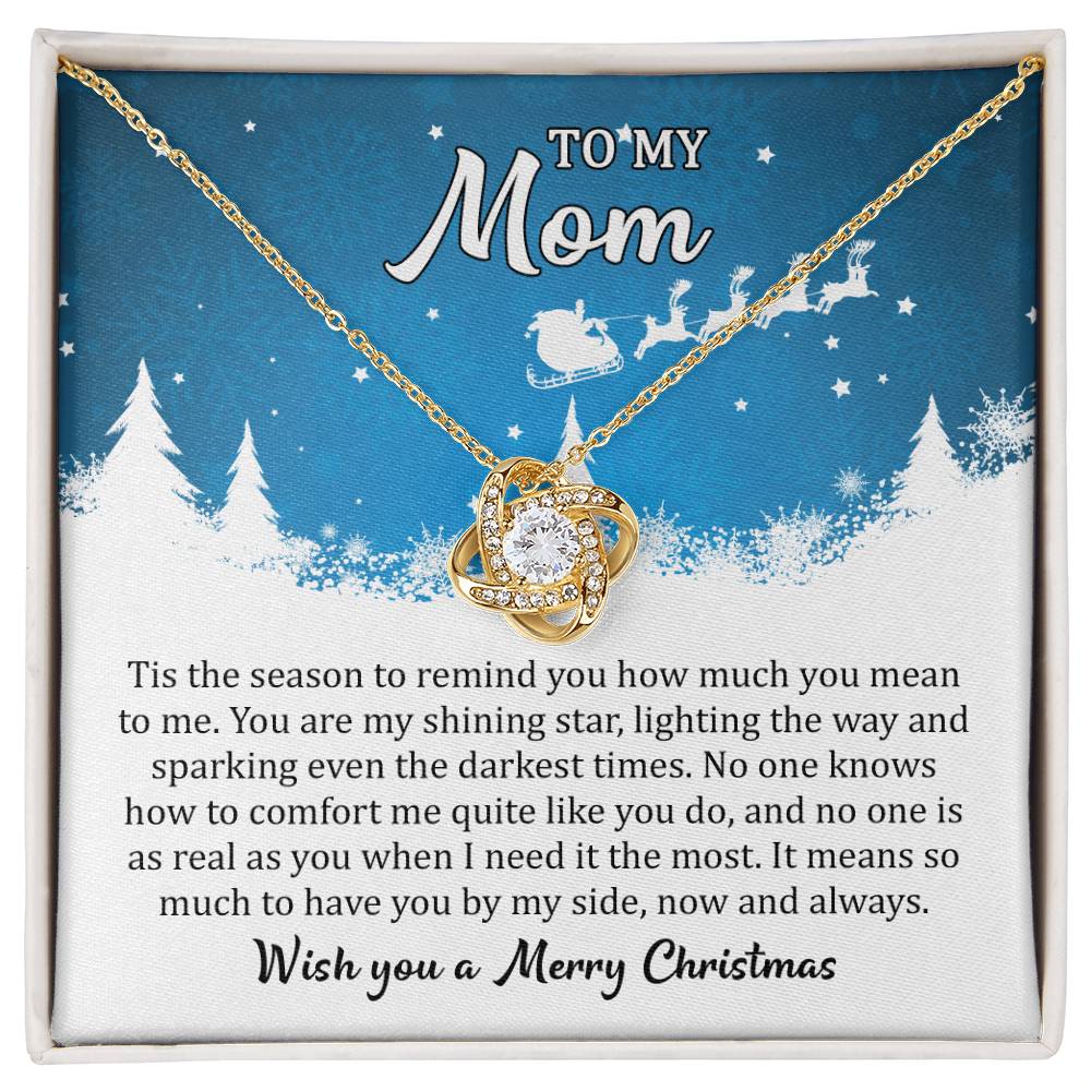 Love Knot Necklace (Yellow & White Gold) Mom, I Wish you a Merry Christmas