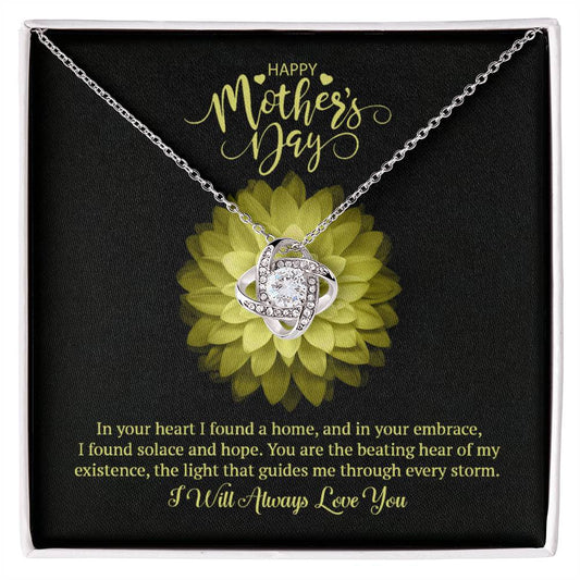 Happy Mother's Day Love Knot Necklace (Yellow & White Gold Variants)