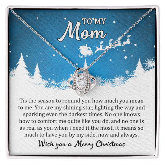 Love Knot Necklace (Yellow & White Gold) Mom, I Wish you a Merry Christmas