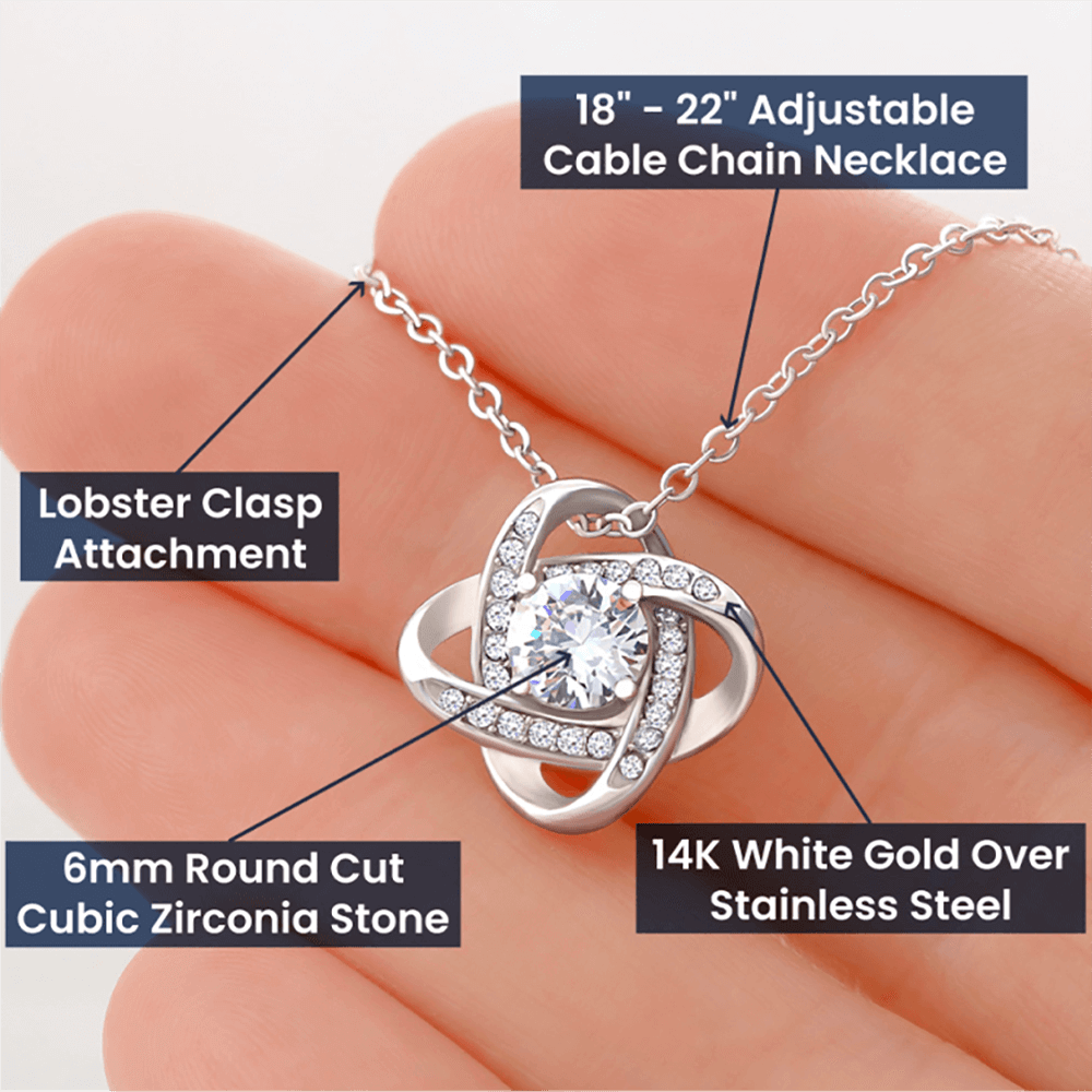 We love you, Mom & Dad Love Knot Necklace