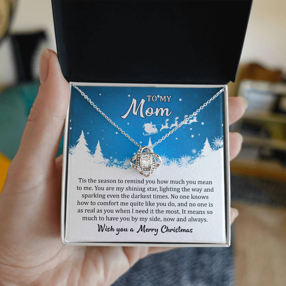 Love Knot Necklace (Yellow & White Gold) Mom, I Wish you a Merry Christmas