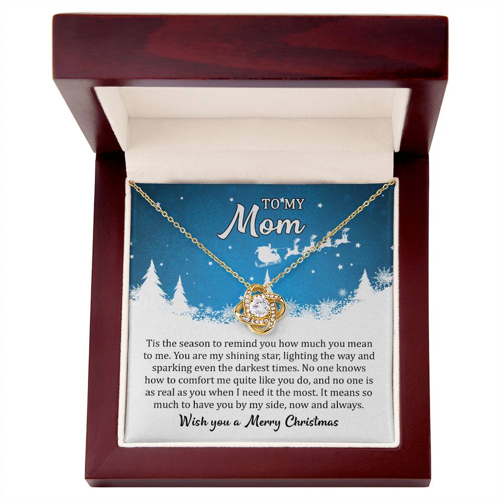 Love Knot Necklace (Yellow & White Gold) Mom, I Wish you a Merry Christmas