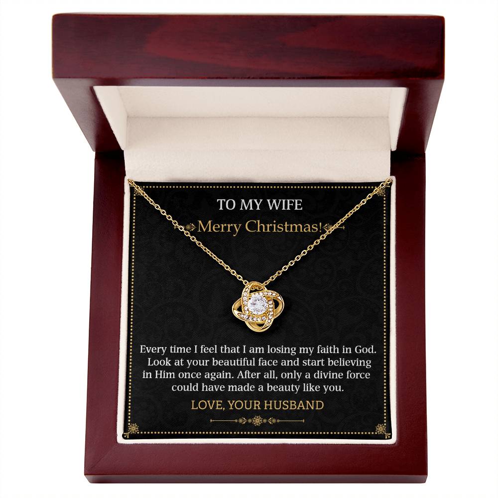 To my Wife Merry Christmas Love Knot Necklace