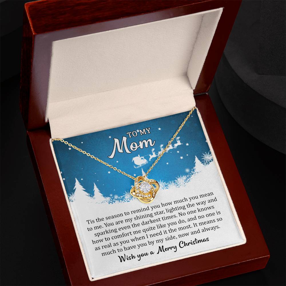 Love Knot Necklace (Yellow & White Gold) Mom, I Wish you a Merry Christmas