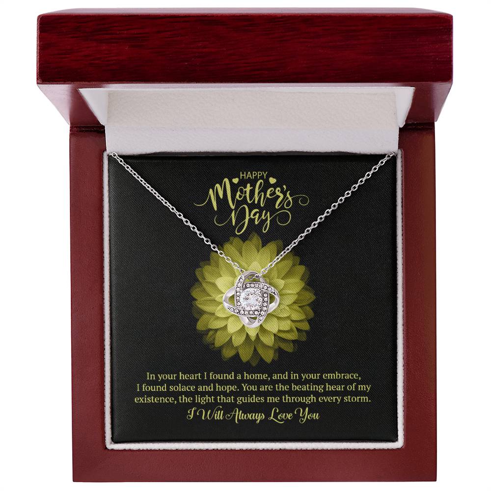 Happy Mother's Day Love Knot Necklace (Yellow & White Gold Variants)