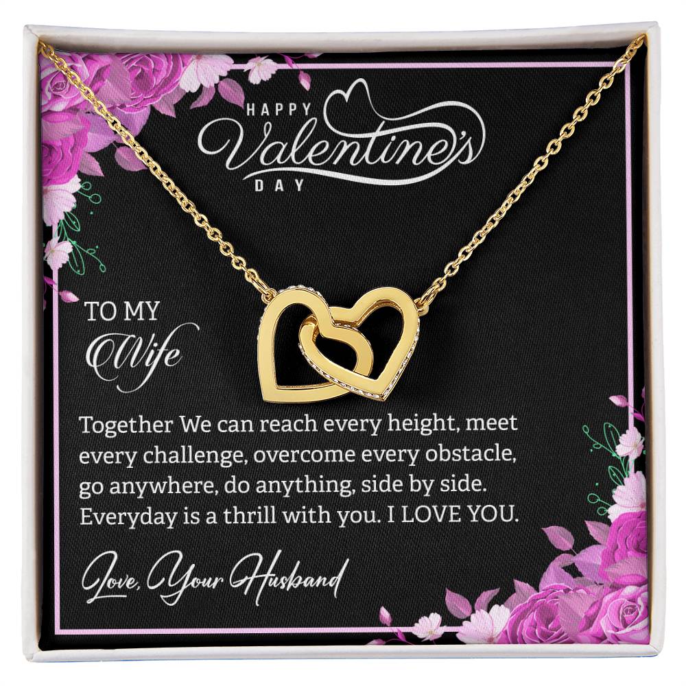 Interlocking Hearts Necklace Yellow & White Gold Necklace