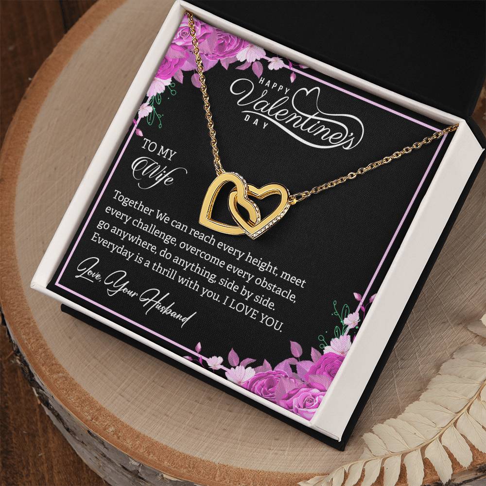 Interlocking Hearts Necklace Yellow & White Gold Necklace