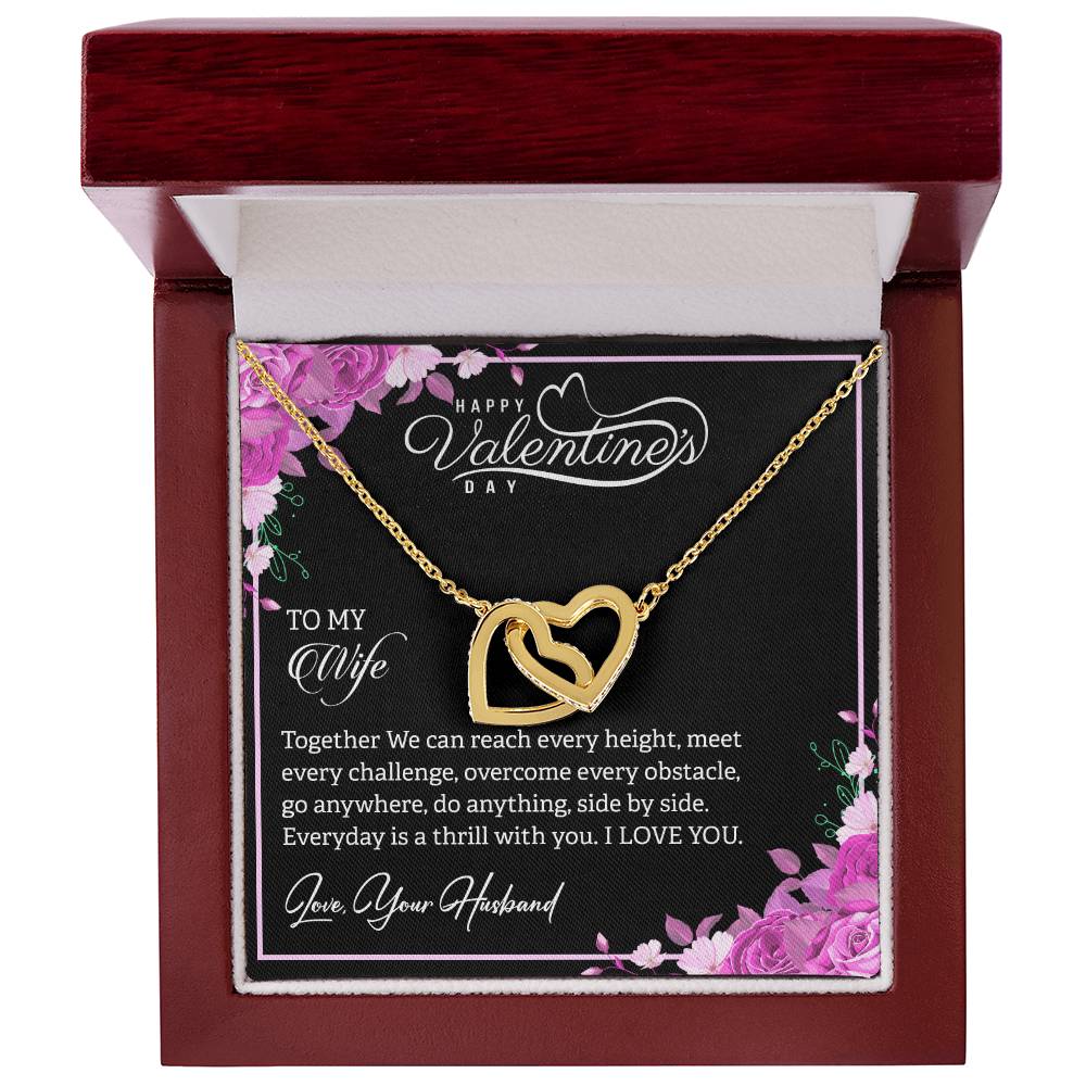 Interlocking Hearts Necklace Yellow & White Gold Necklace