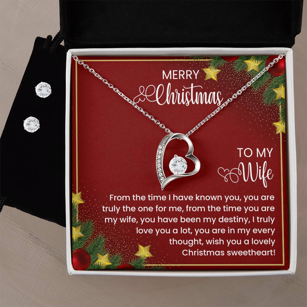 To My Wife  From the time I have known you, you are truly the one for me, from the time you are my wife, you have been my destiny, I truly love you a lot, you are in my every thought, wish you a lovely Christmas sweetheart!