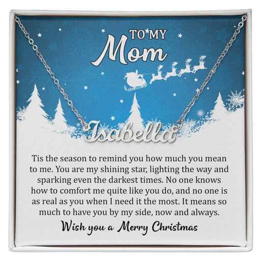 Custom Name Necklace Wish you a Merry Christmas Mom