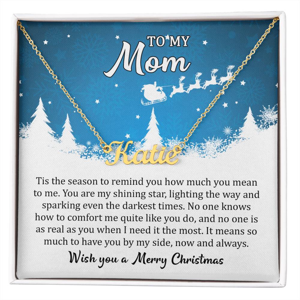 Custom Name Necklace Wish you a Merry Christmas Mom