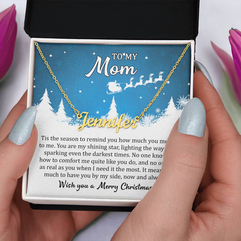 Custom Name Necklace Wish you a Merry Christmas Mom