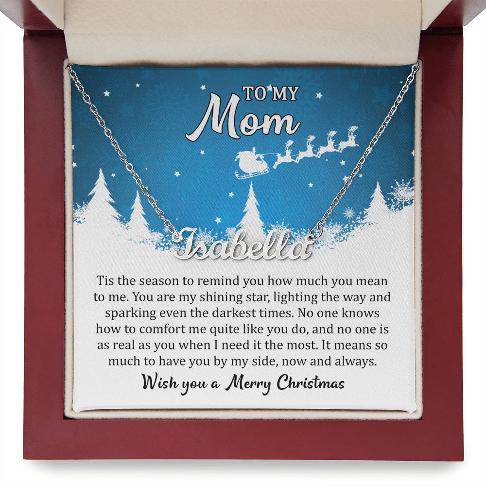 Custom Name Necklace Wish you a Merry Christmas Mom