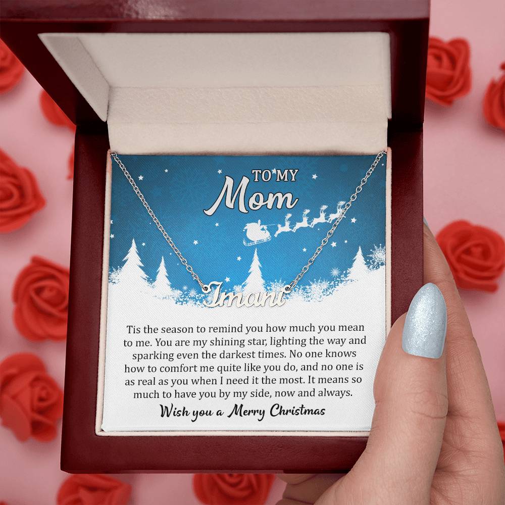 Custom Name Necklace Wish you a Merry Christmas Mom