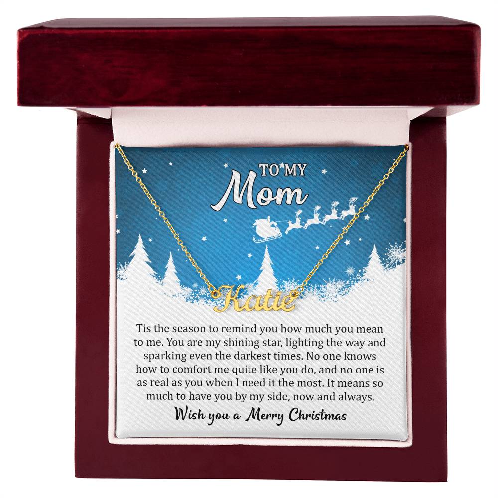 Custom Name Necklace Wish you a Merry Christmas Mom