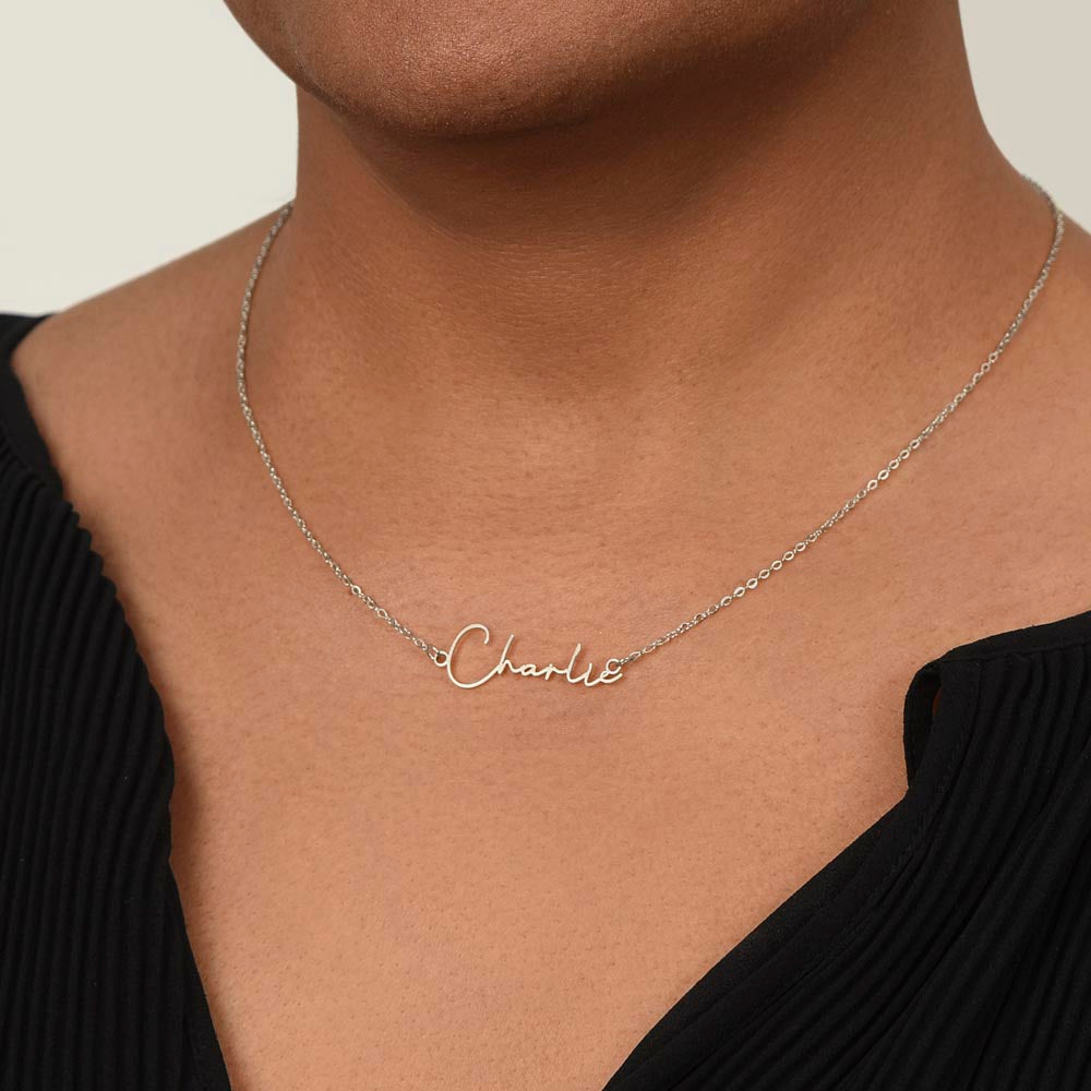 To My Daughter Signature Style Name Necklace