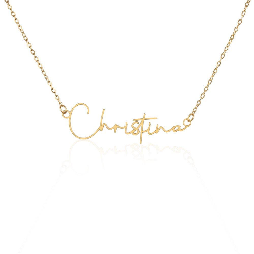 To My Daughter Signature Style Name Necklace