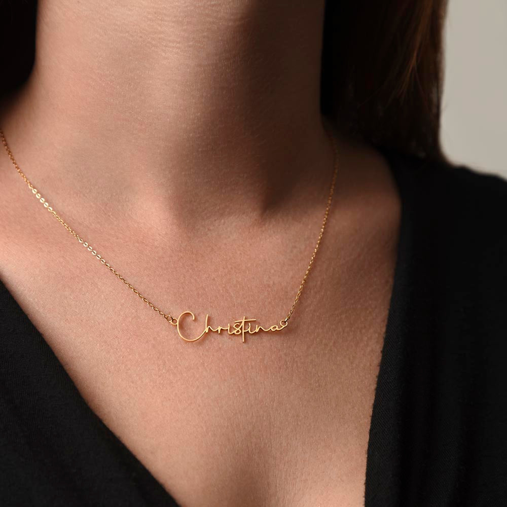 To My Daughter Signature Style Name Necklace