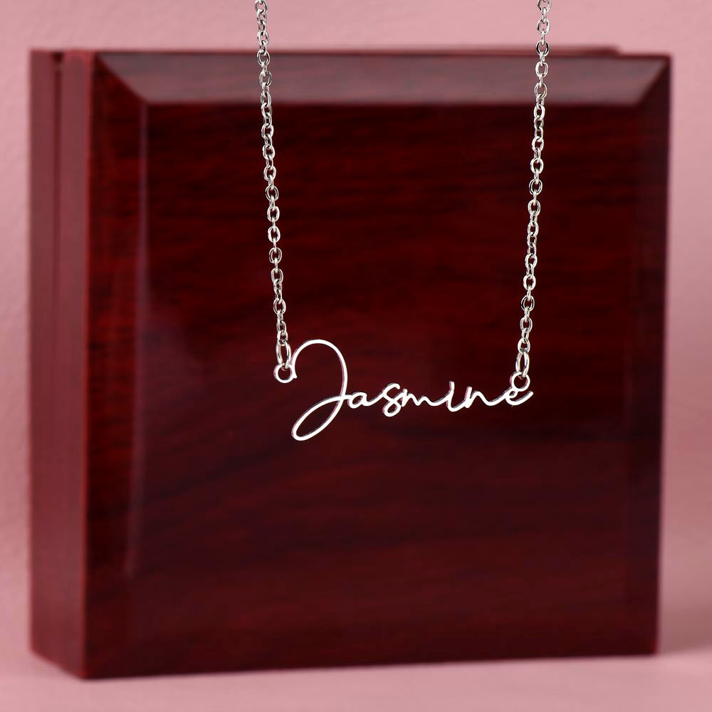 To My Daughter Signature Style Name Necklace