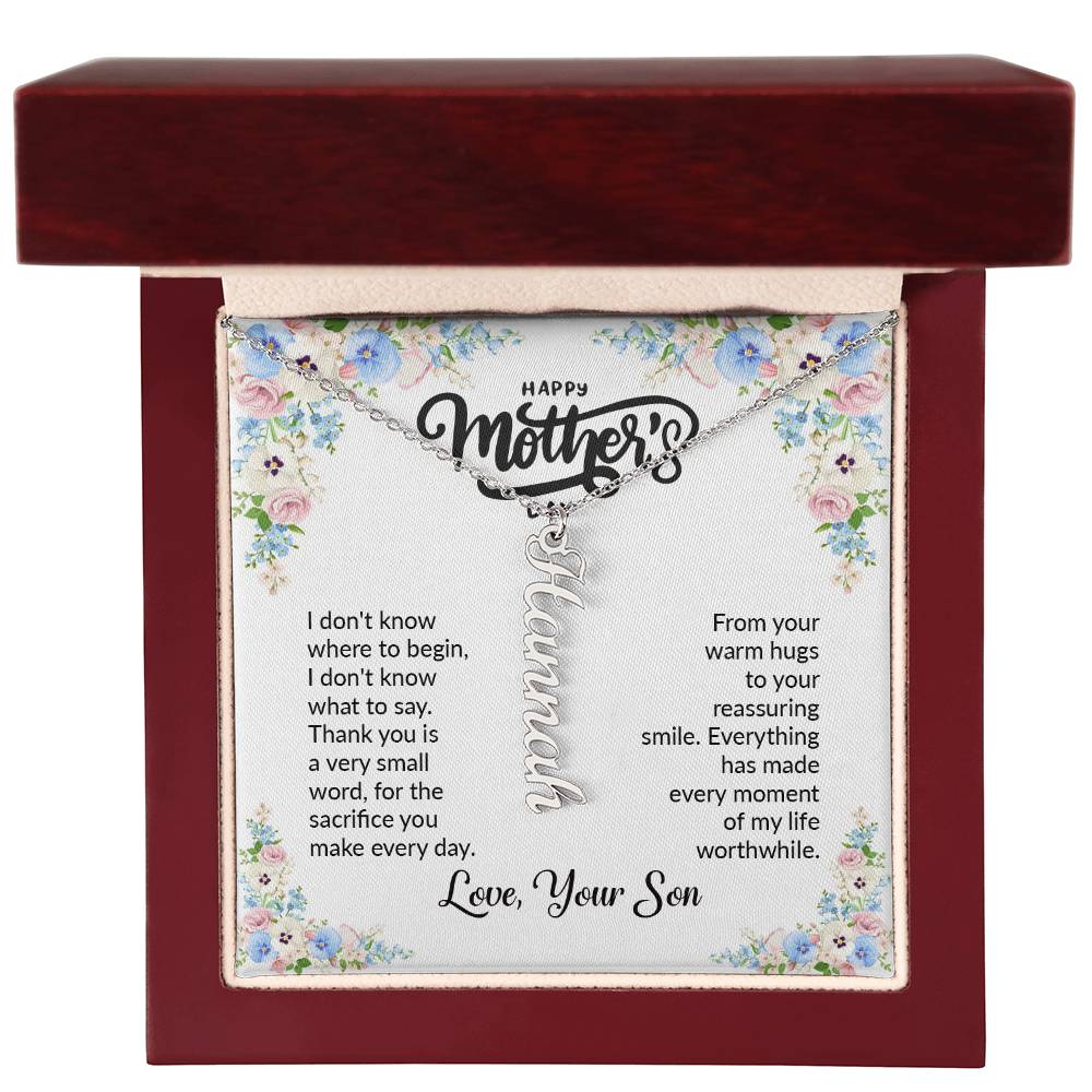 Vertical Name Necklace