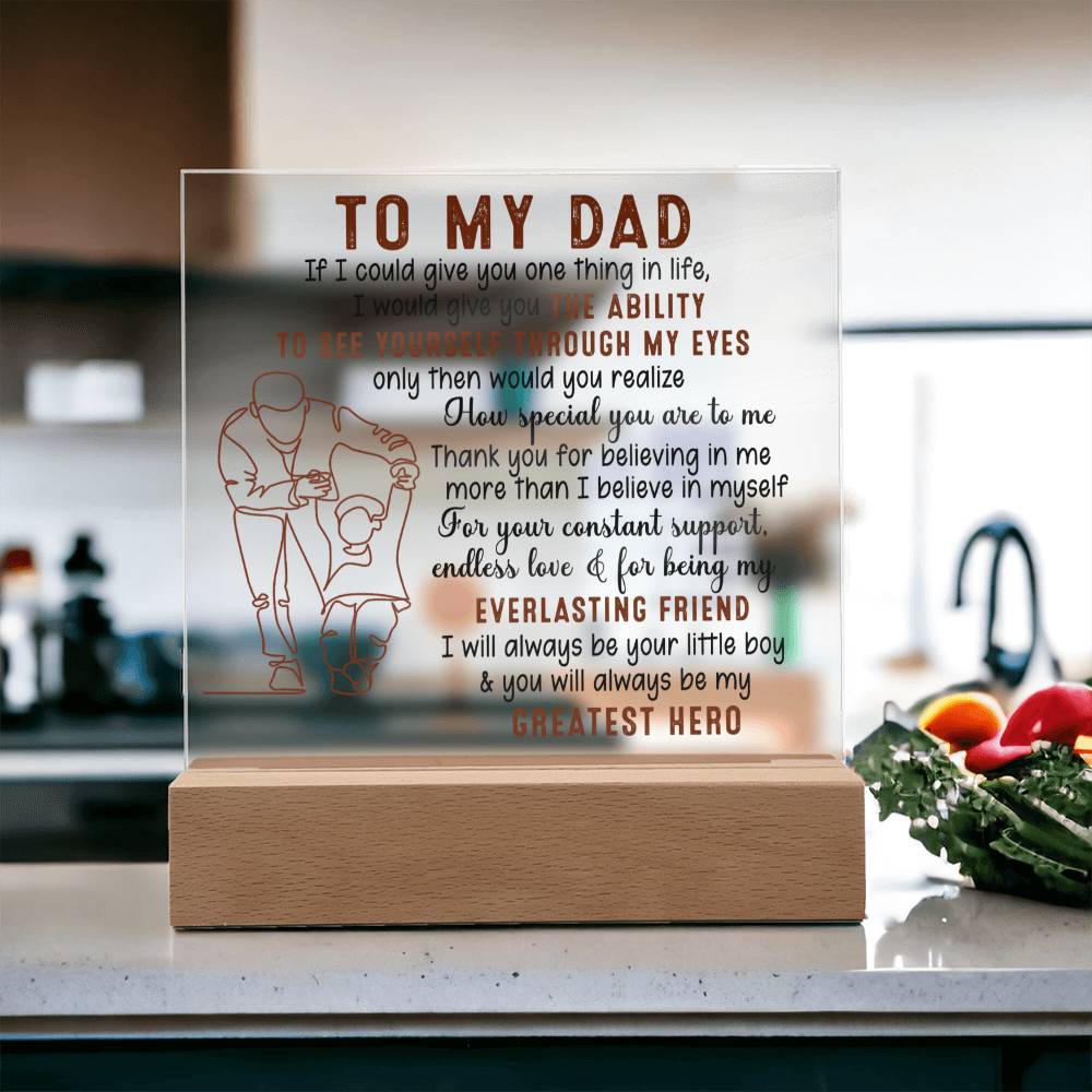 Surprise the remarkable dad in your life with this meaningful gift! Featuring a classic “To My Dad, My Greatest Hero” design, this customizable item also includes space to add your own name. Show your dad you care with this heartfelt item from Emporium Discounts. Personalize it and make it extra special for your dad with a name, date, or message of your own. This one-of-a-kind gift is sure to be treasured for years to come.