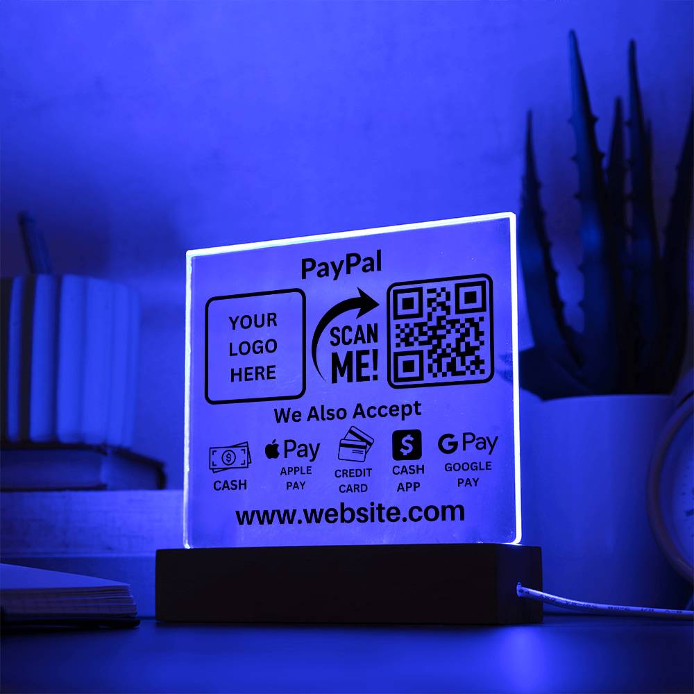 PayPal Scan ME LED Acrylic Plaque