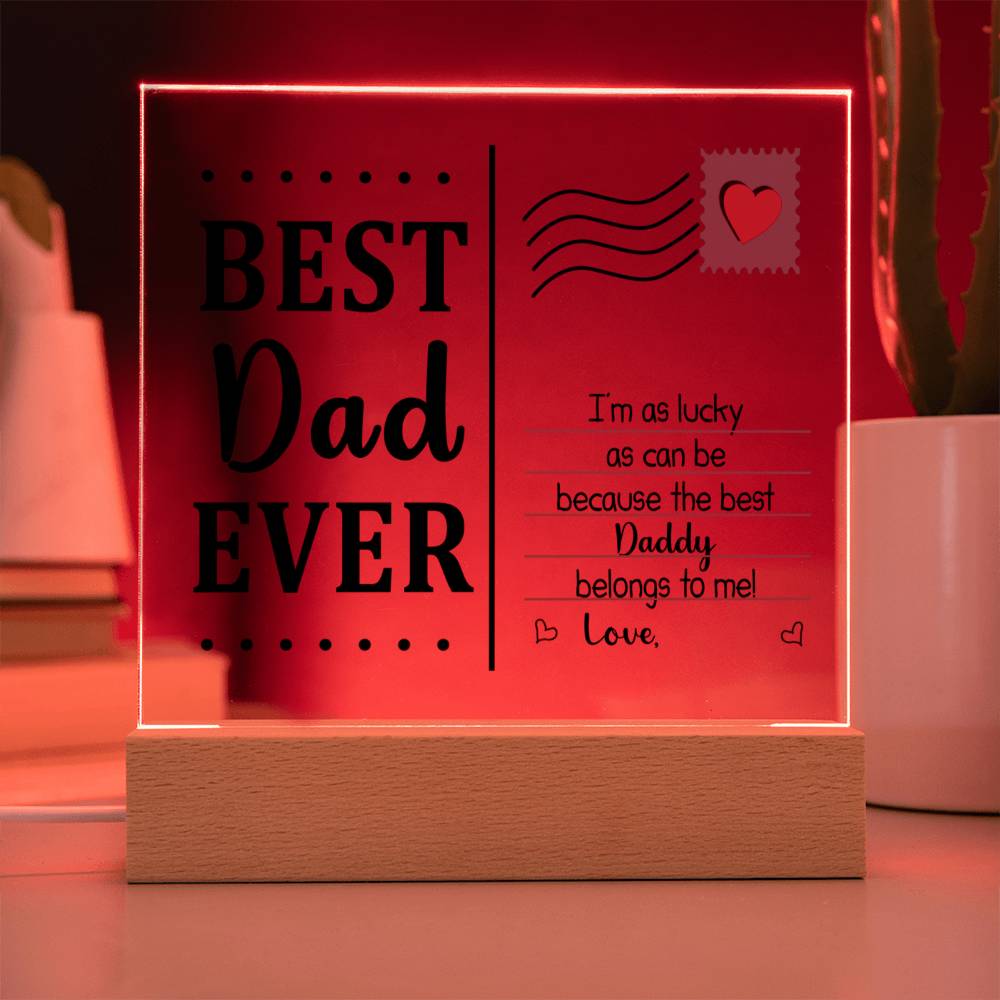 The Best Dad Ever Acrylic Post Card is a perfect choice to show your gratitude for your dad's efforts.  Personalise it with your name at the end of the message. It's a unique gift that will last a lifetime - bring a smile to your dad's face with this precious token of appreciation.  Don't forget to add a heartfelt message to solidify the love you have for your dad.