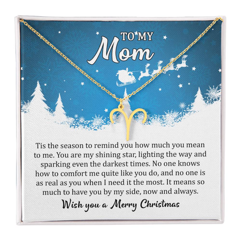 Zodiac Symbol Necklace Mom, I Wish you a Merry Christmas