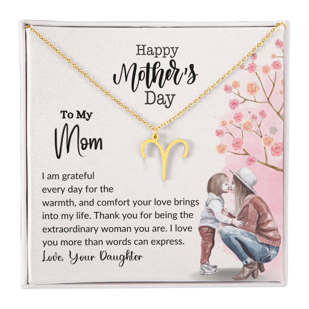 Happy Mother's Day Zodiac Symbol Necklace