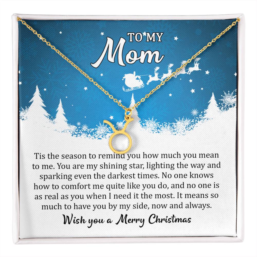 Zodiac Symbol Necklace Mom, I Wish you a Merry Christmas