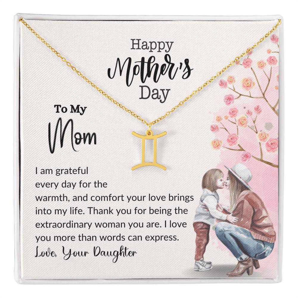 Happy Mother's Day Zodiac Symbol Necklace