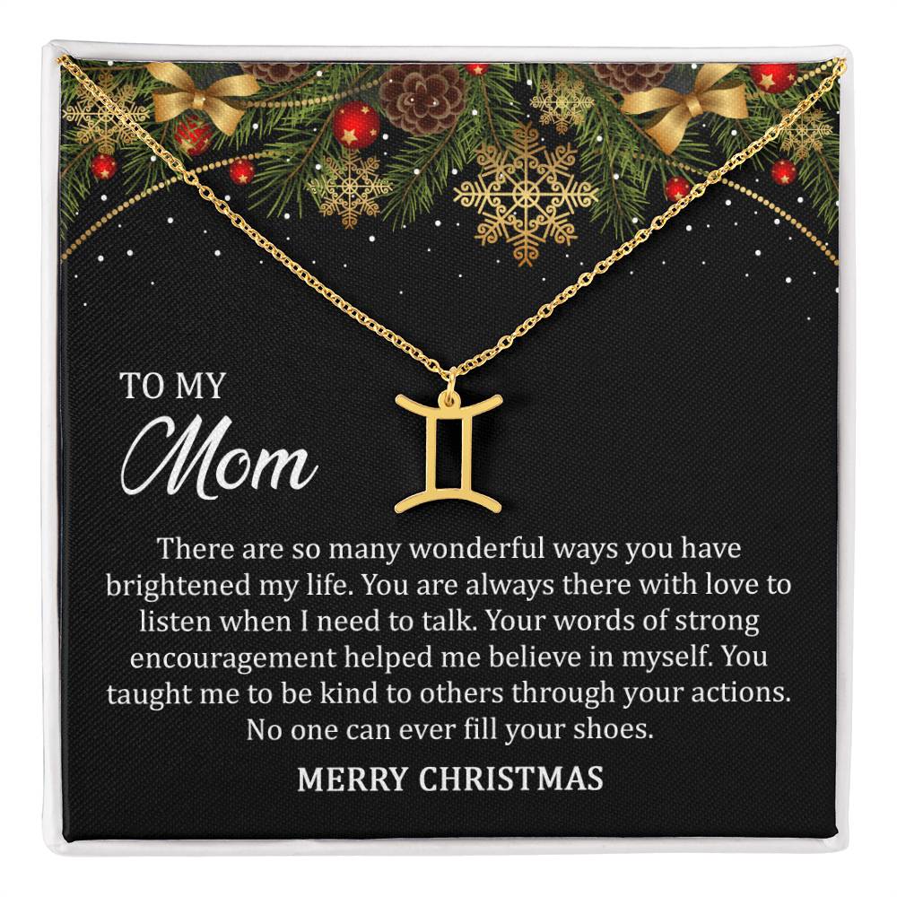Zodiac Symbol Necklace - To My Mom Merry Christmas