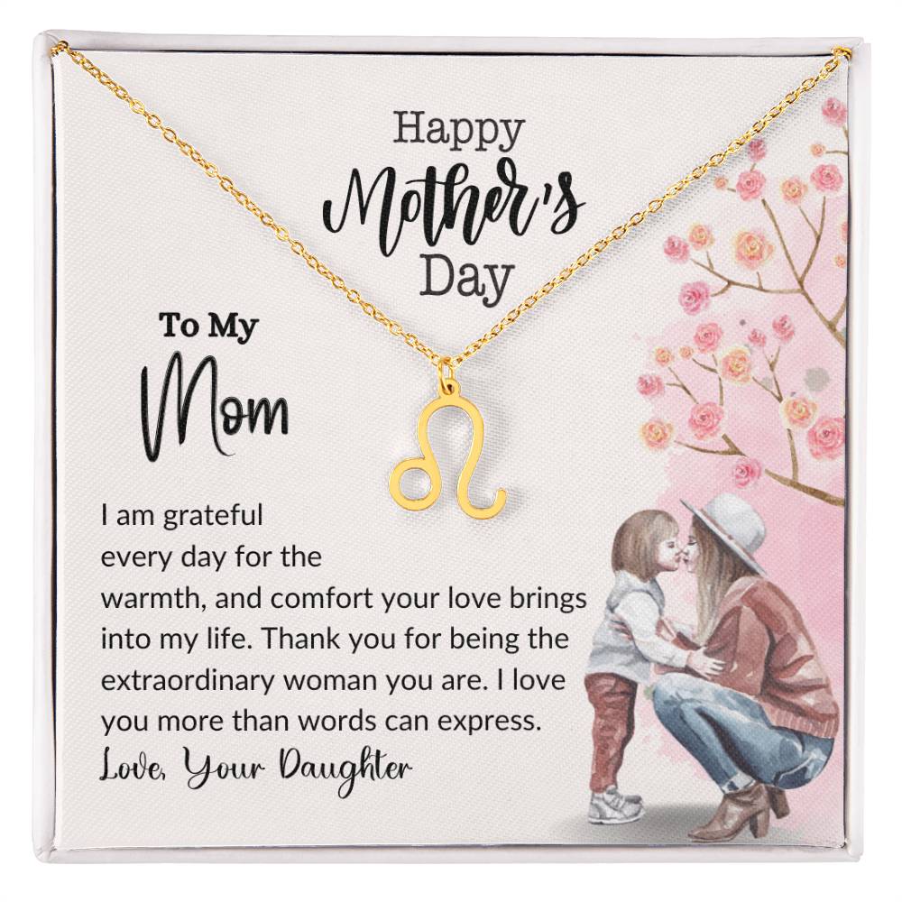 Happy Mother's Day Zodiac Symbol Necklace