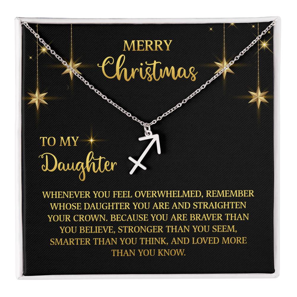 Zodiac Symbol Necklace Merry Christmas To My Daugther