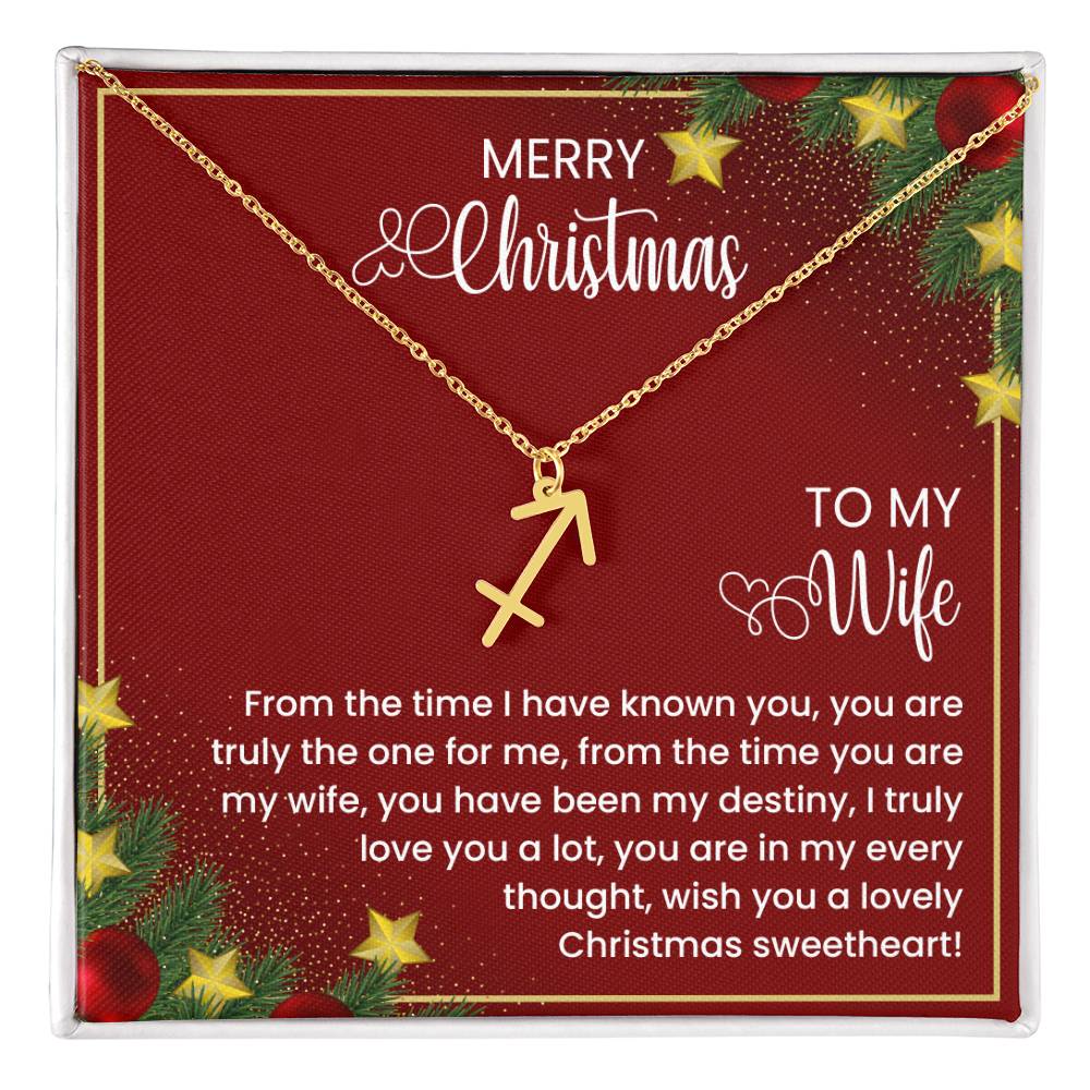 Zodiac Symbol Necklace To My Wife Merry Christmas