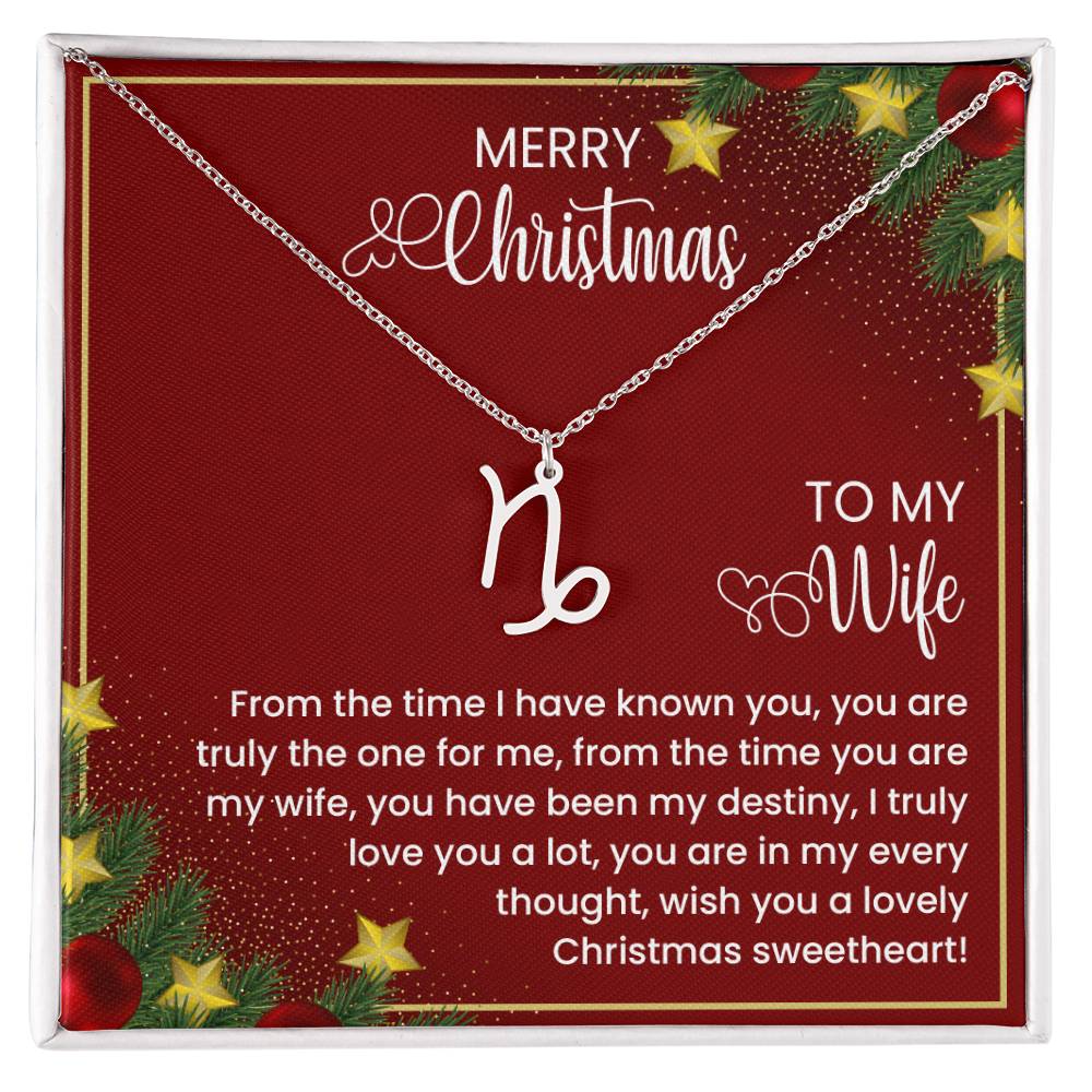 Zodiac Symbol Necklace To My Wife Merry Christmas