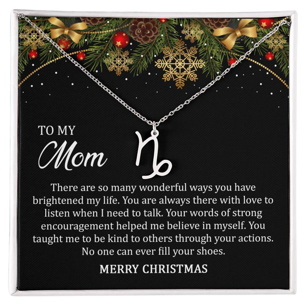 Zodiac Symbol Necklace - To My Mom Merry Christmas