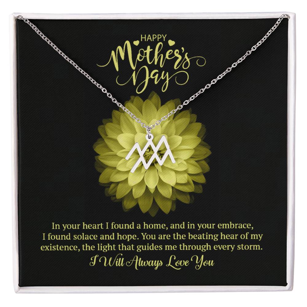 Happy Mother's Day Zodiac Symbol Necklace