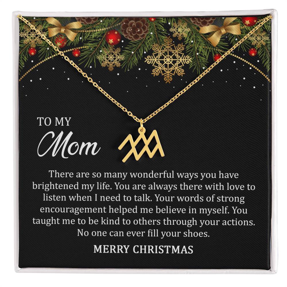 Zodiac Symbol Necklace - To My Mom Merry Christmas