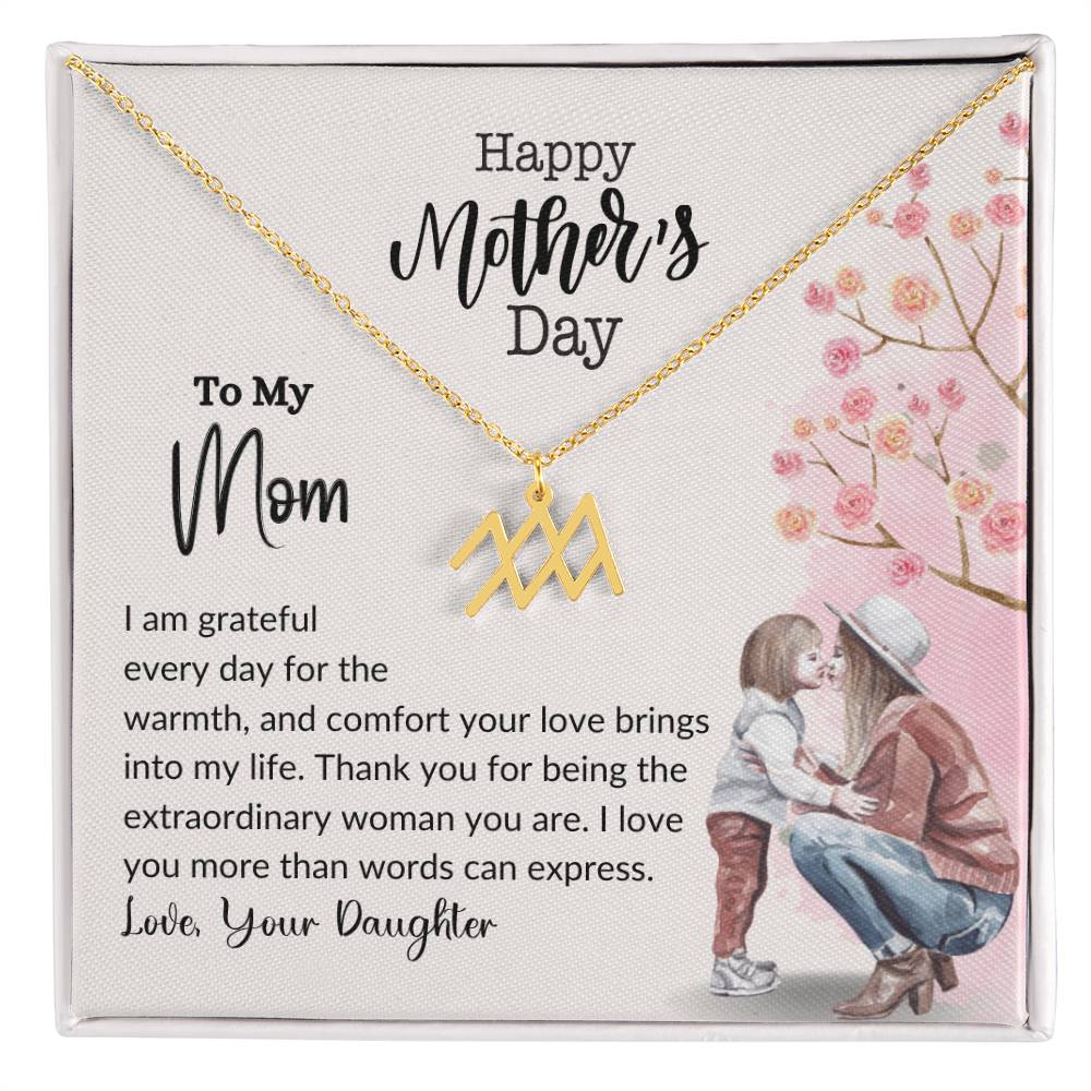 Happy Mother's Day Zodiac Symbol Necklace