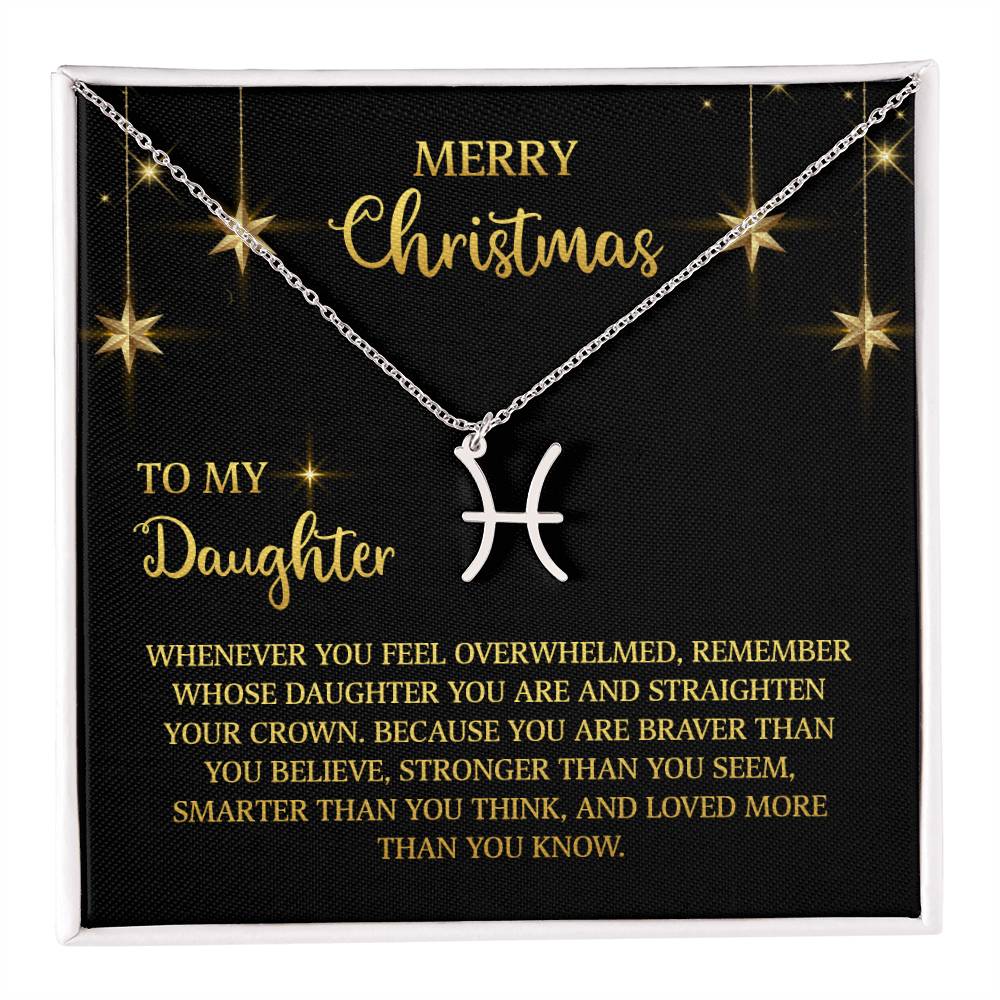 Zodiac Symbol Necklace Merry Christmas To My Daugther