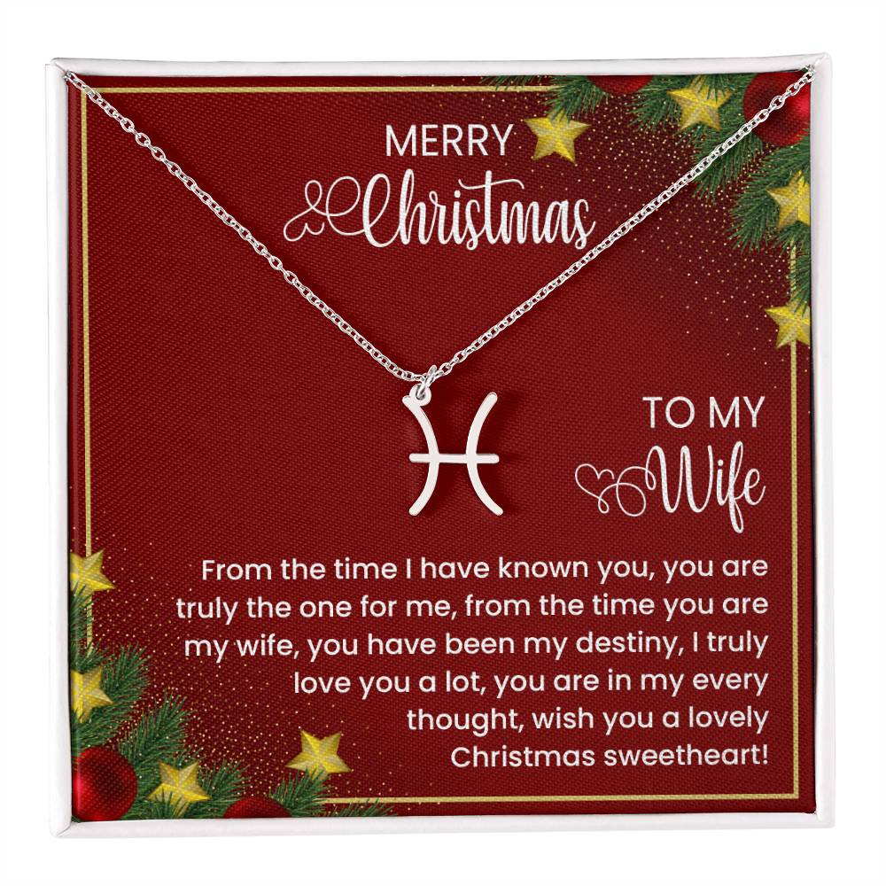Zodiac Symbol Necklace To My Wife Merry Christmas