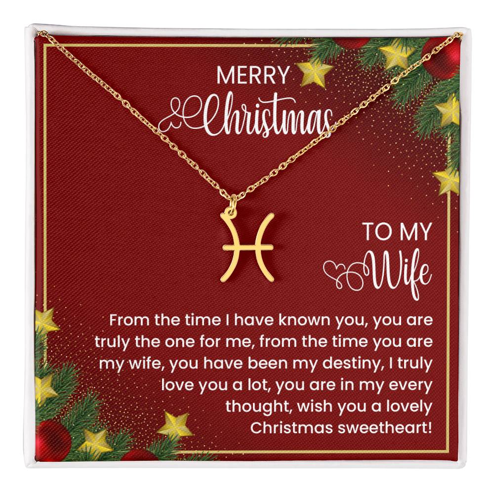 Zodiac Symbol Necklace To My Wife Merry Christmas