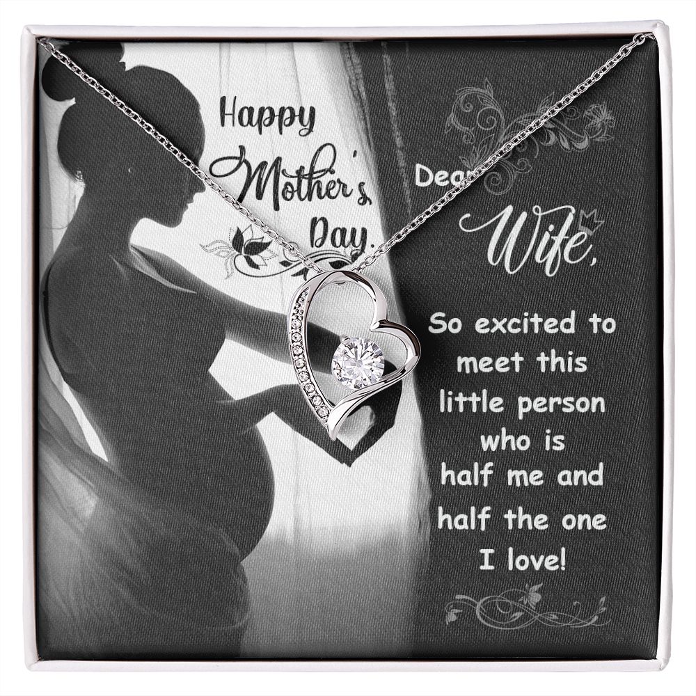 Happy Mother's Day Dear Wife Emporium Discounts Necklace and heart pendant To meet this little one