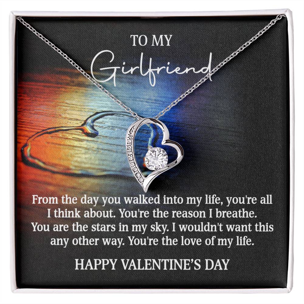 Happy Valentine's Day To My Girlfriend Forever Love Necklace