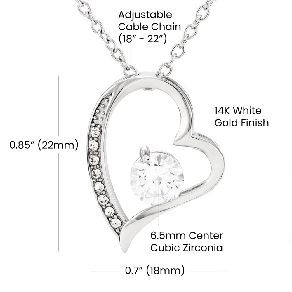 The dazzling Forever Love Necklace is sure to make her heart melt!  Our necklace is made of either White Gold 14k or Yellow Gold 18K. Shop now and save 50%. To my Wife I am very happy you are my wife. I have been blessed because you chose to share your life with me. You have showered me with your unconditional love, and have always been there for me when I needed you. You are truly my soulmate, and I treasure every day we are together.  Love, Your Husband