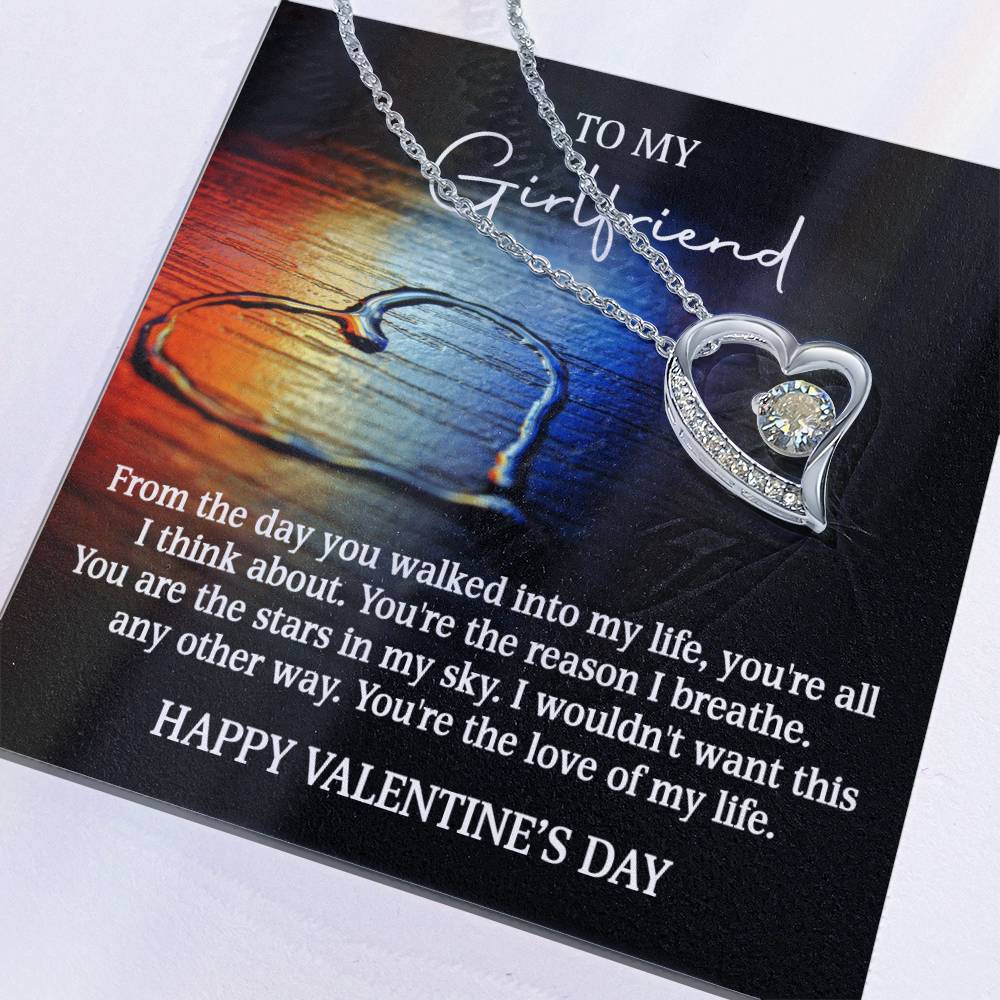 Happy Valentine's Day To My Girlfriend Forever Love Necklace