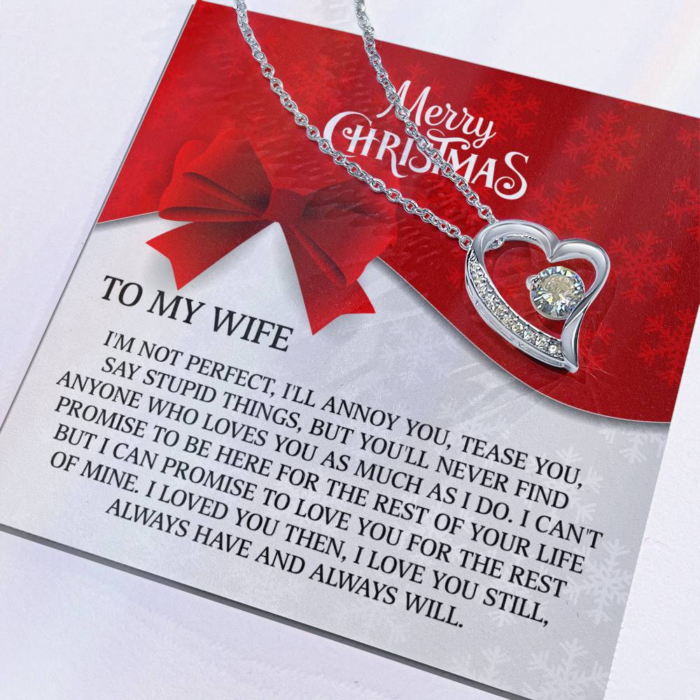 To My Wife Merry Christmas Forever Love Necklace